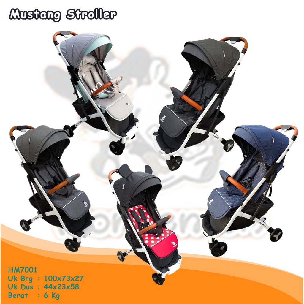 Makassar Promo! Stroller Horsemen MUSTANG Ukuran Kecil dan Cabin Size 6.5KG Original