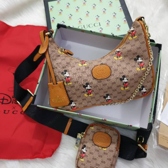 Tas gucci mickey hobo mini