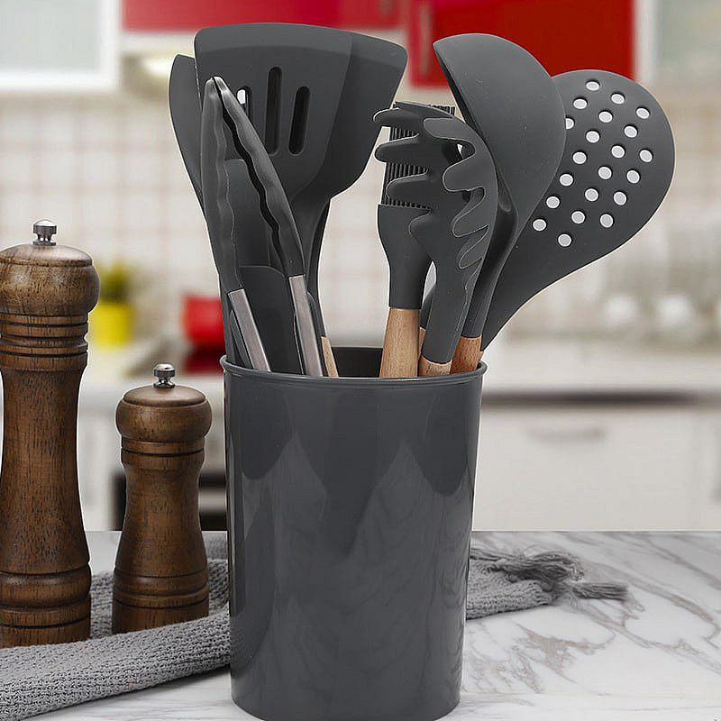 Kitchen Utensils Spatula Sodet Tools Silicone &amp; Beech Peralatan Masak IL172a IDEALIFE