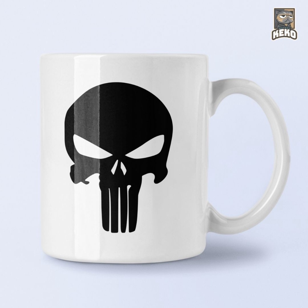 Mug Gelas Keramik Punisher Skulls Logo