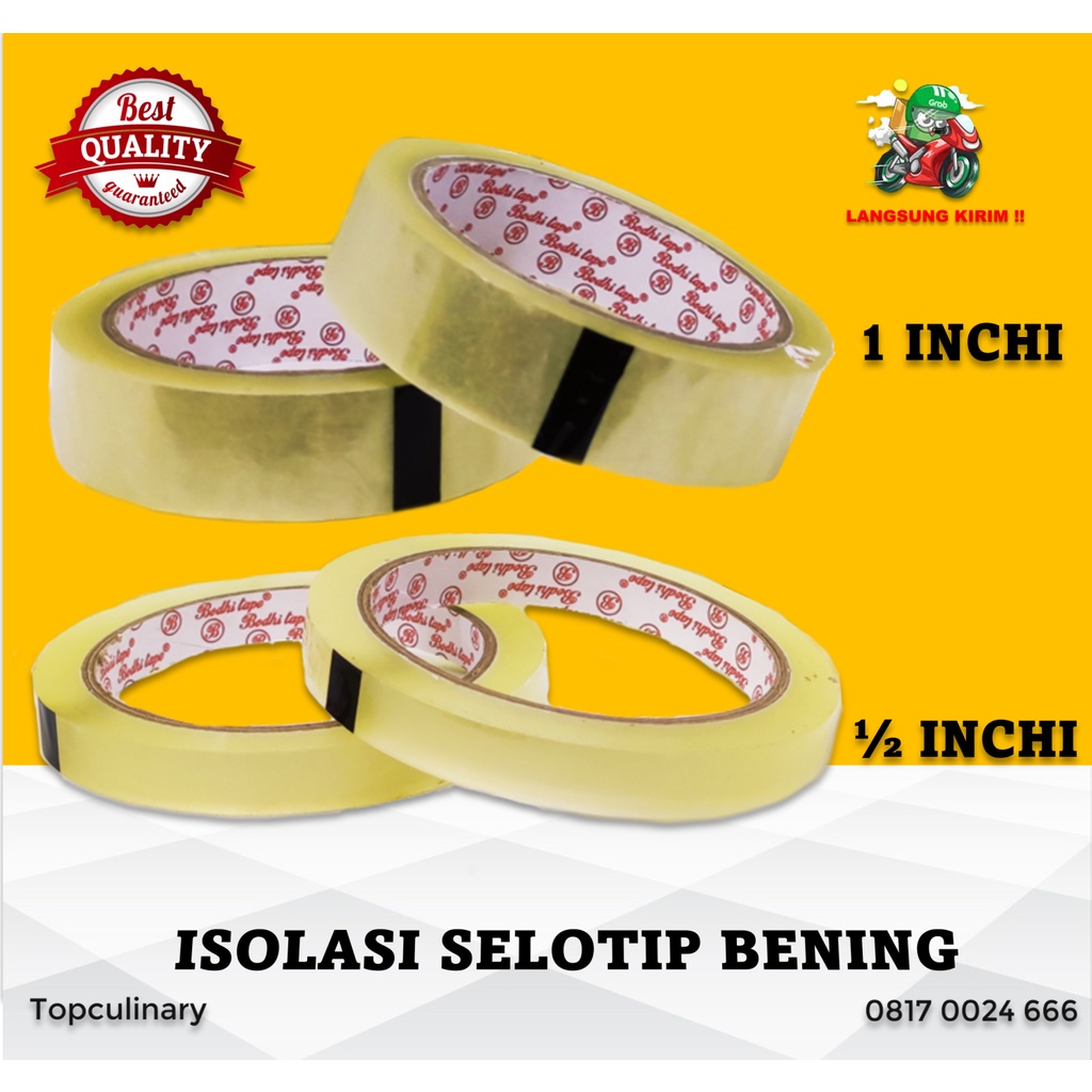 

ISOLASI SELOTIP LAKBAN BENING 1 DAN 1/2 INCH BODHITAPE