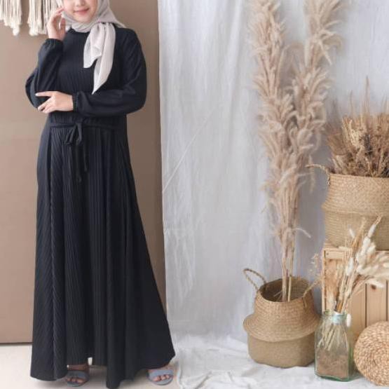 UUC~ LONG DRESS PLISKET LENGAN PANJANG / DRESS PLISKET LENGAN PANJANG terbaru