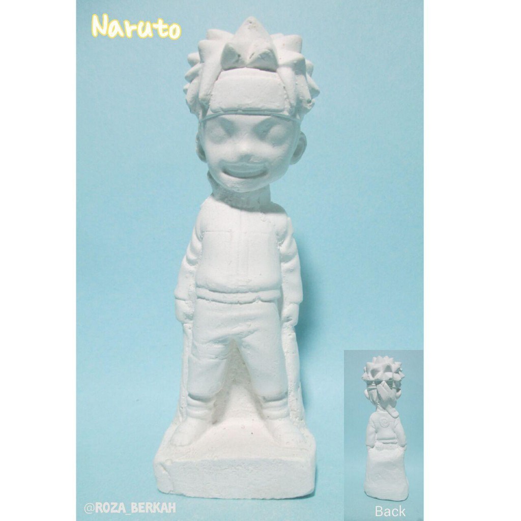 Patung Lukis Gypsum Polos 3D Naruto