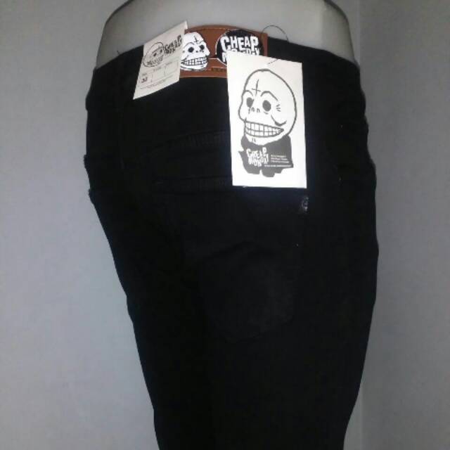 Celana Jeans Cheapmonday Slimfit / Cheap Monday Pria hitam ,Bioblitz ,Biowash