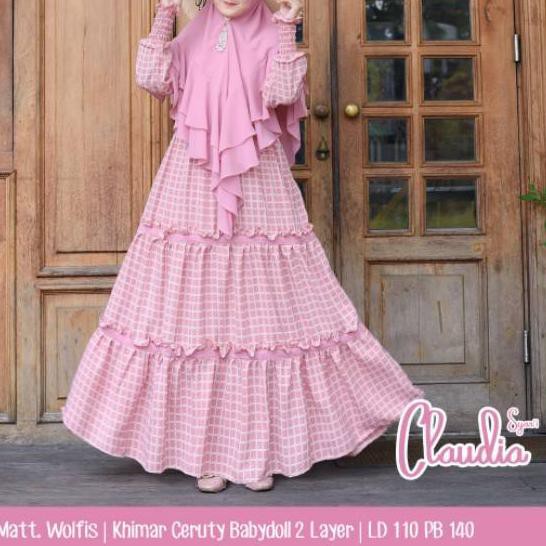 ➦ Humaira99 Gamis syari terbaru maxi busui muslimah kotak Claudia ➾