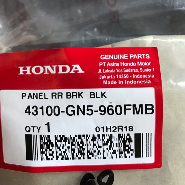 Tutup Tromol Belakang Honda Grand Prima Supra X 100 ori 43100 GN5 960FMB Hitam
