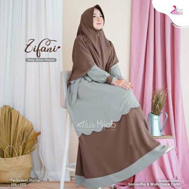 READY Gamis Set Zifani Original By Alwa Hijab - Bahan Samantha&Wollycrepe Caltri