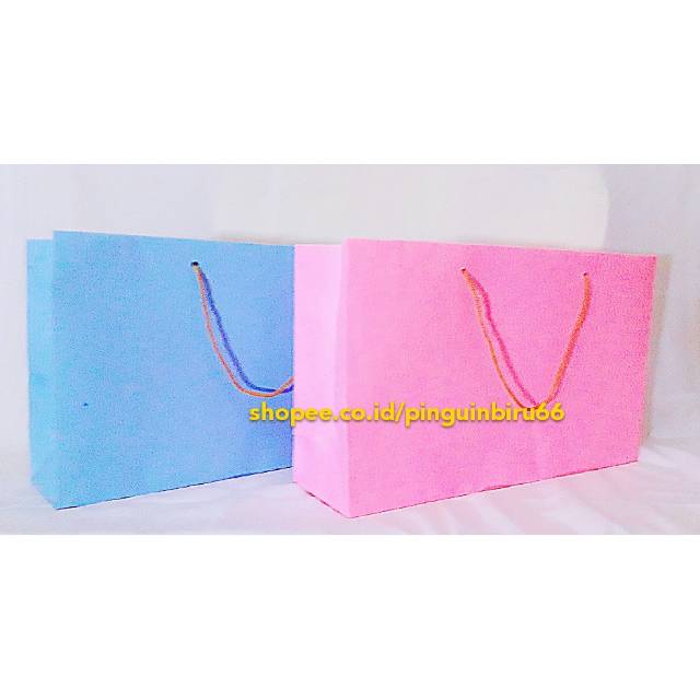 

GOODIEBAG pink & blue HADIAH/KUE/VALENTINE.serbaguna.33 x 9 x 20 cm