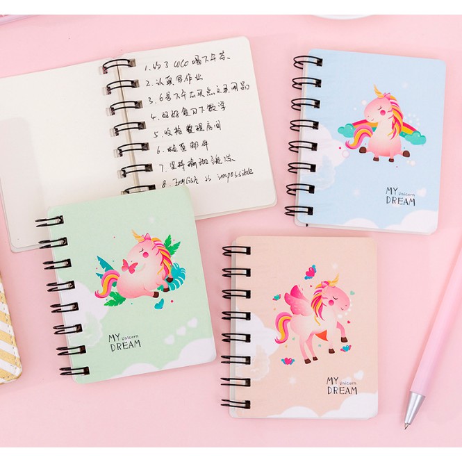 Notebook Motif DINOSAURUS &amp; UNICORN / Notes Buku Memo Mini Gambar Unicorn &amp; Dinosaurus / Buku Mini