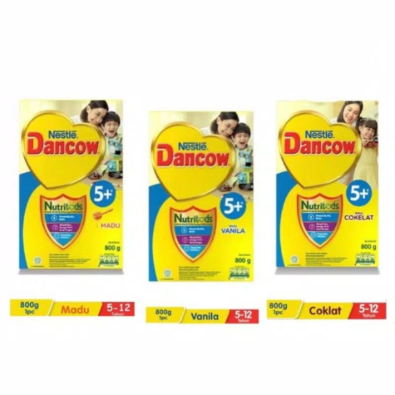 

DANCOW 5+ 800GR MADU / VANILLA /SUSU ANAK ALL VARIAN