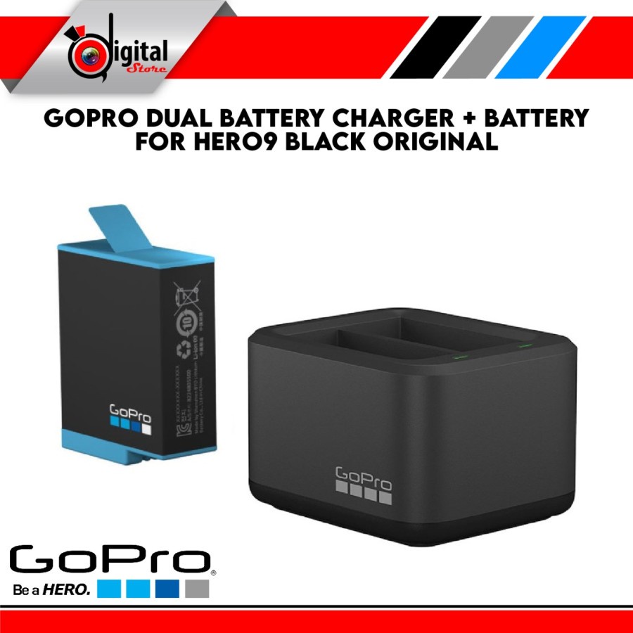GOPRO DUAL BATTERY CHARGER + BATTERY HERO 9 Black / HERO9