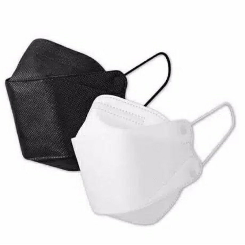 MASKER KF94 PUTIH HITAM WARNA 1BOX ISI 10PCS / MASKER EARLOOP 4PLY KOREA TERMURAH