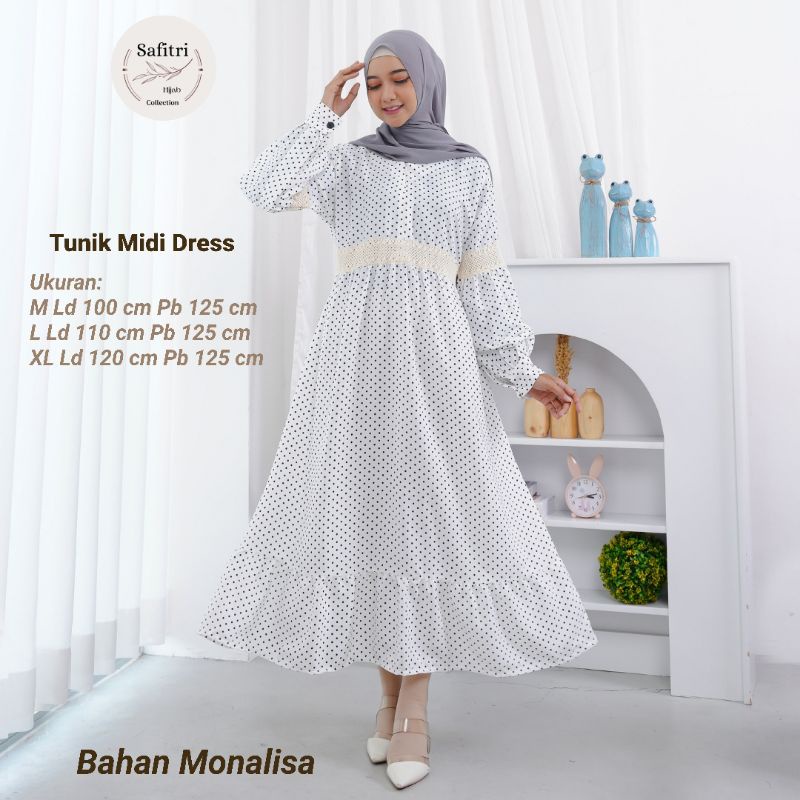 Tunik Midi Dress BY ORI SAFITRI/Bahan Monalisa