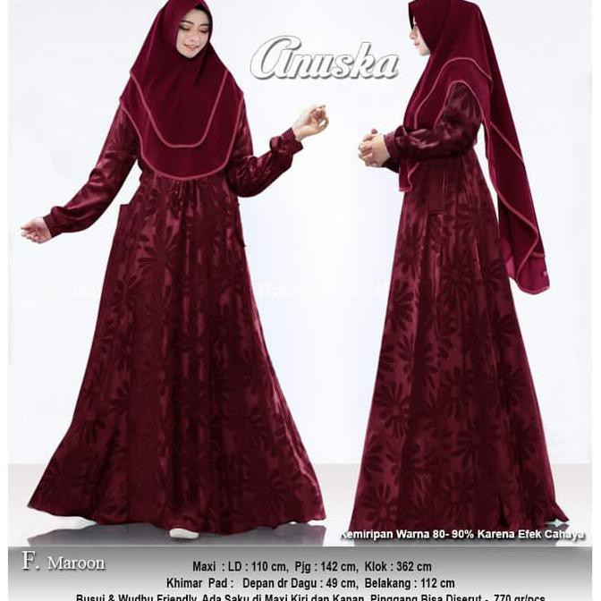 Baruu Baju  Busana Muslim Wanita Gamis Syari Pesta Anuska 