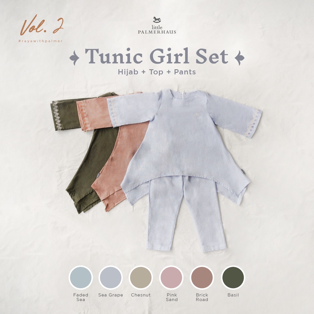 Little Palmerhaus Classic Tunic Set Raya Collection Setelan Tunik Anak Perempuan 1-6 Tahun