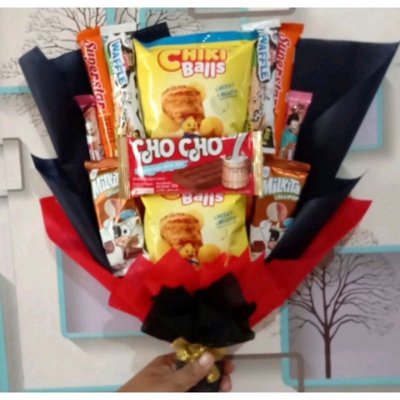 

Buket Snack murah hadiah ulang tahun/wisuda/aniv/dll