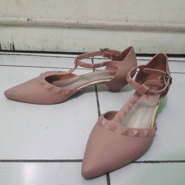 Jelly shoes wedges karet import bara bara ukuran 38