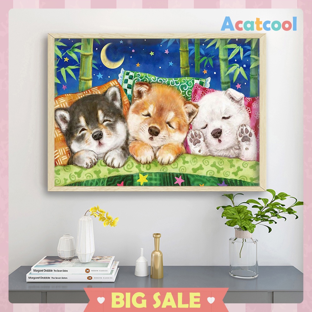 Dog Diamond Painting 5D DIY Full Round Drill Mosaic Animal Rhinestone Kits