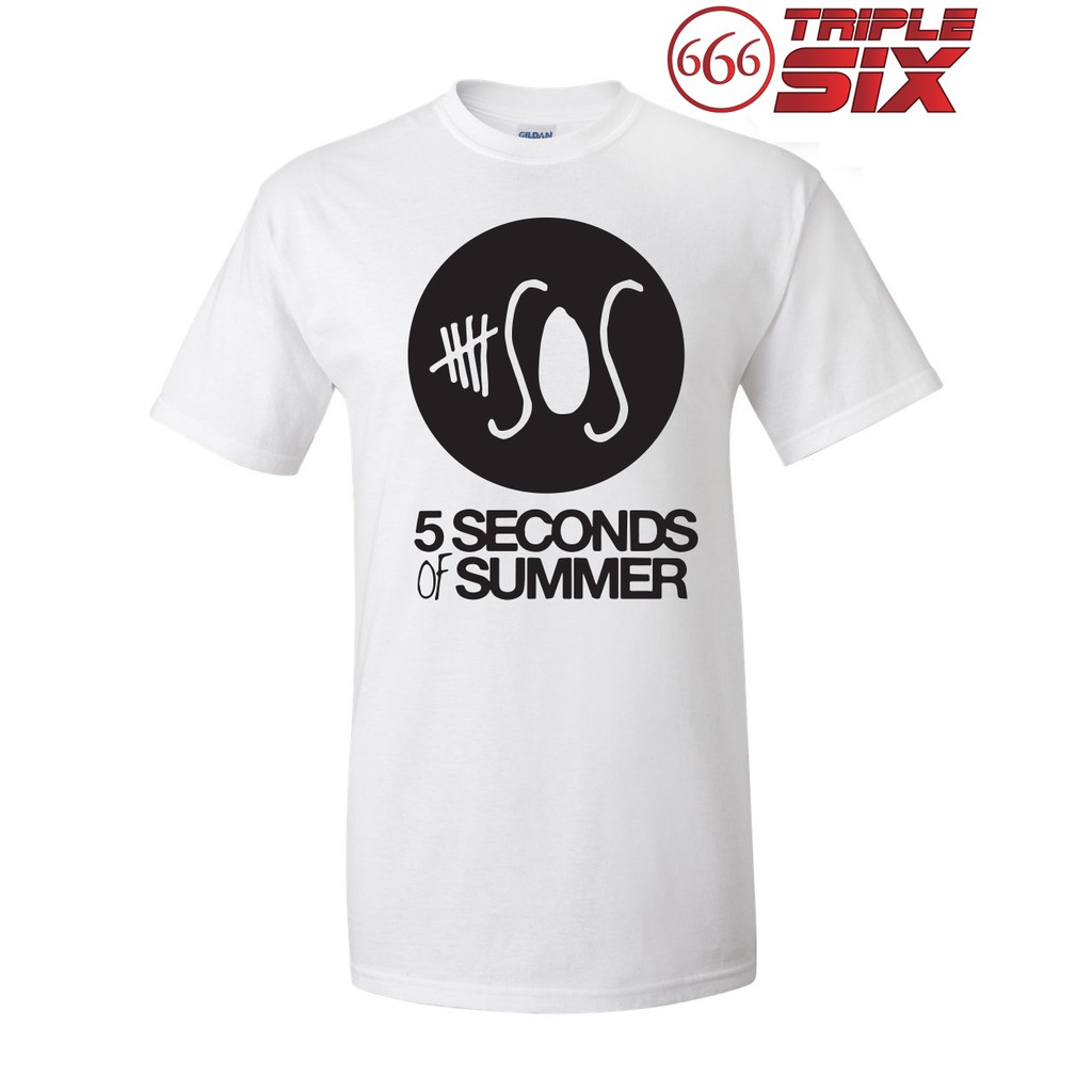 TRIPLESIX - Kaos / T-Shirt - 5 seconds of summer 5SOS - WHITE