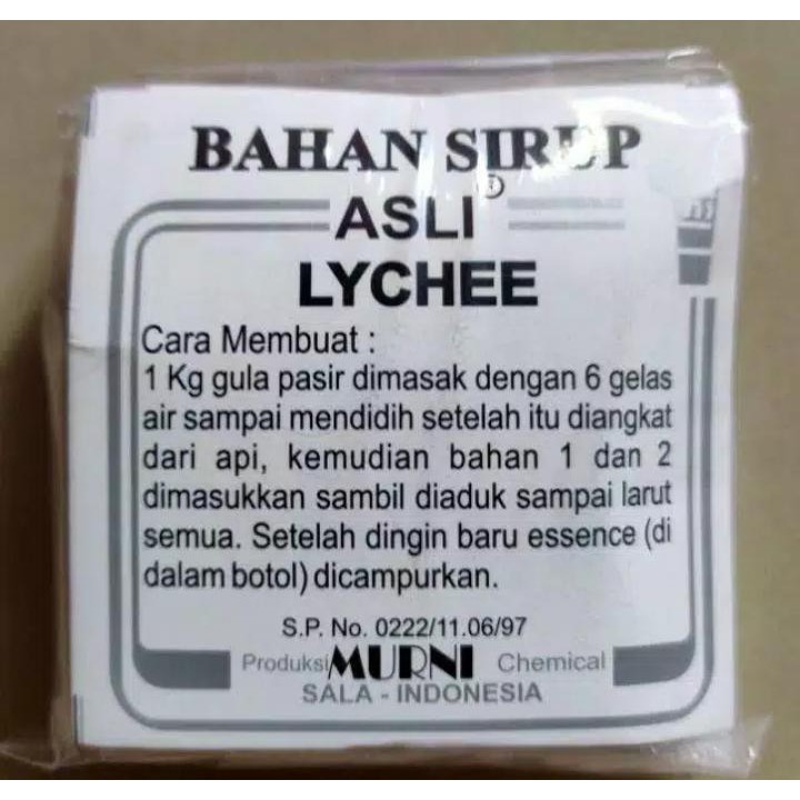 

Aneka Snack Bahan Sirup Murni Lychee / Syrup Leci / Sirup Rasa Buah