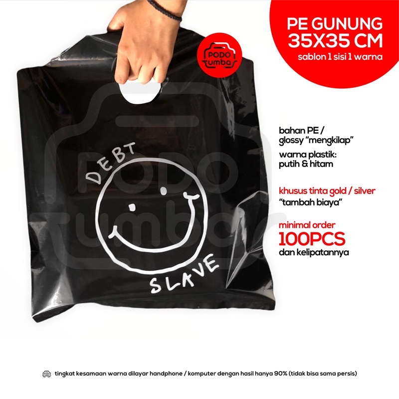 Sablon Plastik Plong PE Gunung 35x45