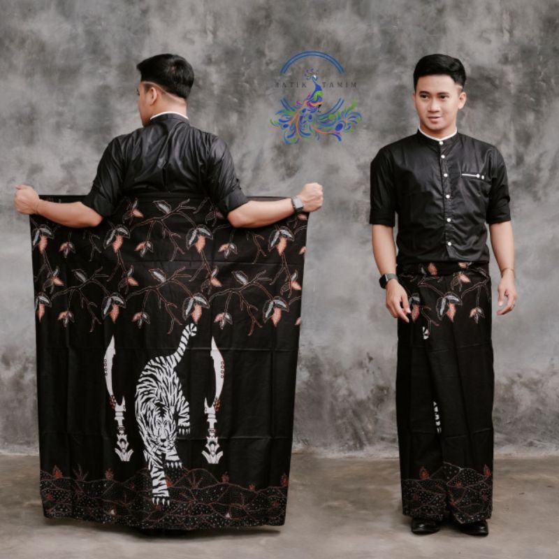 Sarung batik macan kujang putih/sarung batik naga