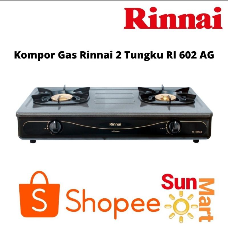Kompor Rinnai RI 602 AG Api Besar / Kompor Gas 2 Tungku Rinnai