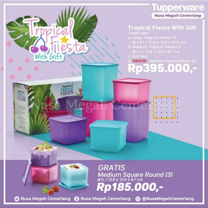 TUPPERWARE | Tropical Fiesta with Gift (buy 6 free 3) | Toples Murah