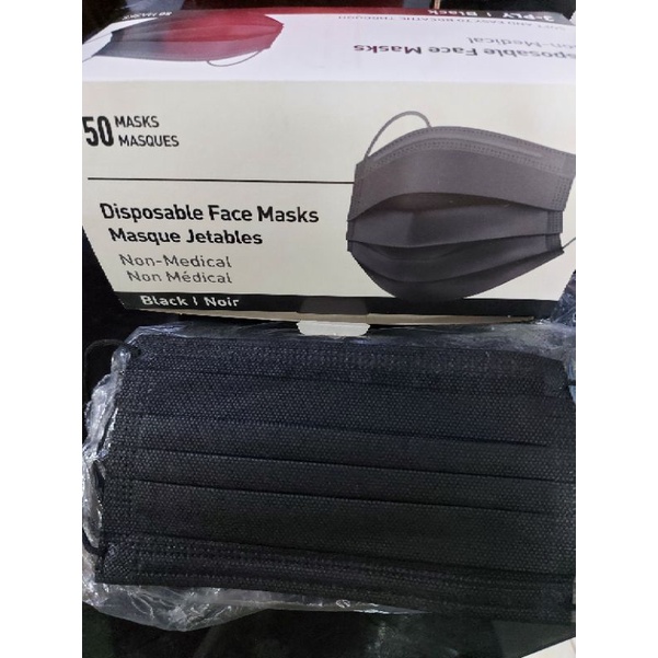 masker hitam 50pc 3ply FM disp