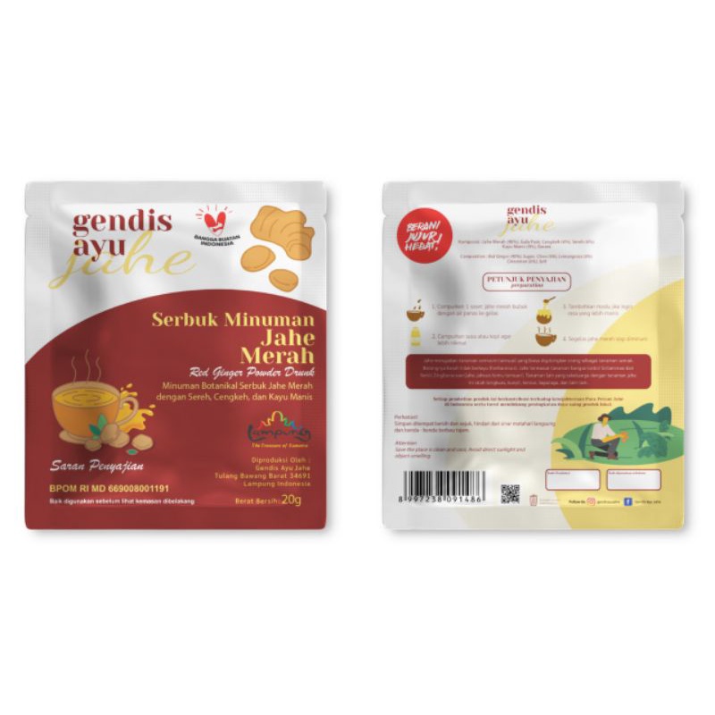 

Minuman Botanikal Serbuk Jahe Merah Gendis Ayu 20 g (sachet)