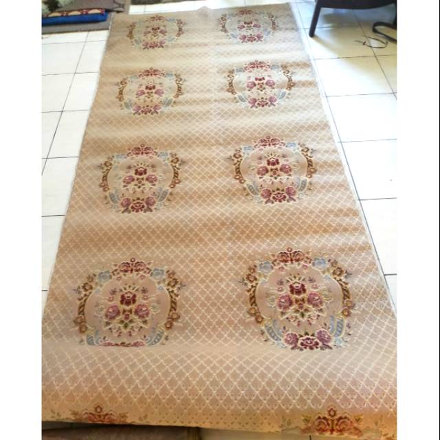 ~ Kain Tapestry Coklat | Motif Damask | Kain Sofa Old Lebar 135cm