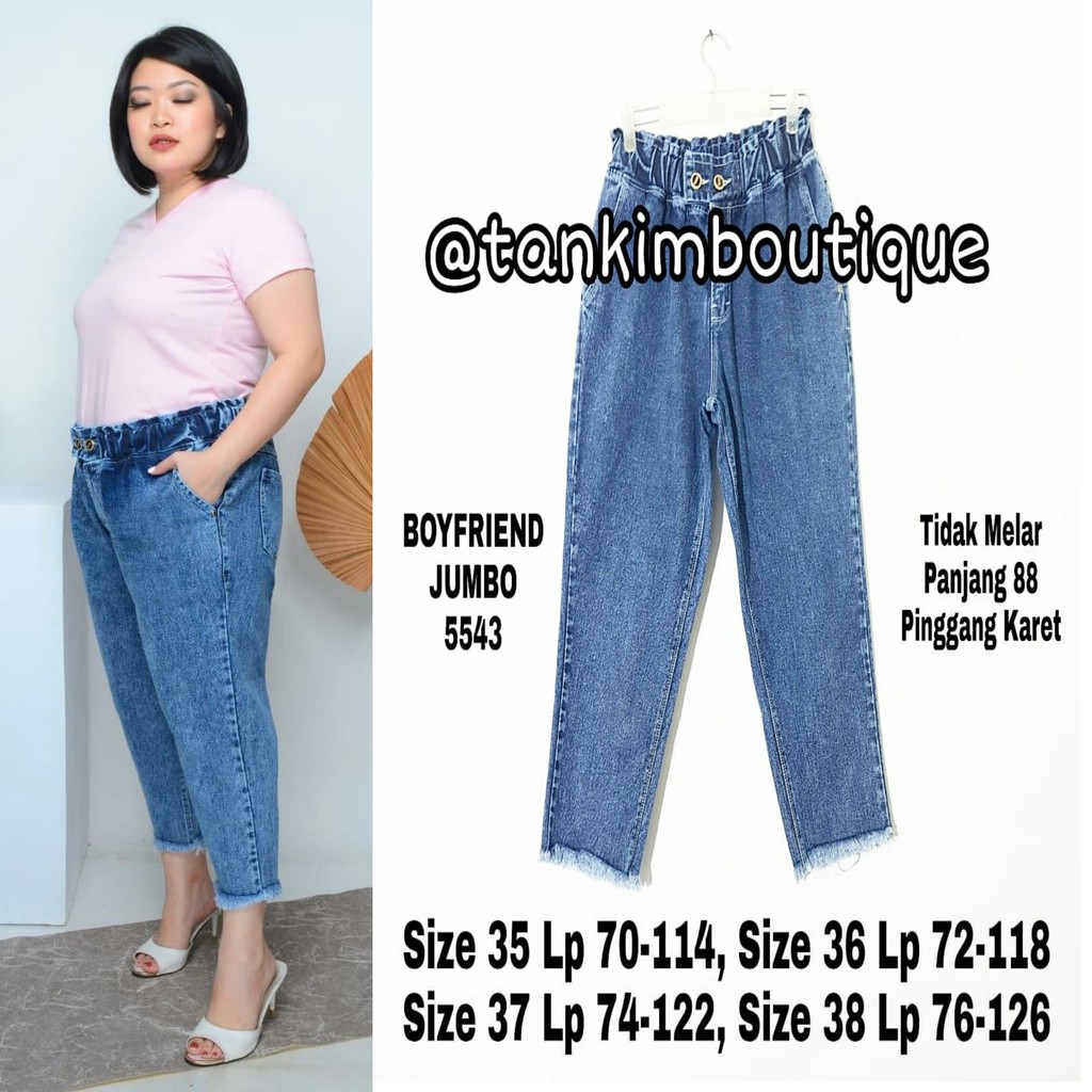 CELANA BOYFRIEND  JEANS  WANITA JUMBO  5543 Shopee Indonesia