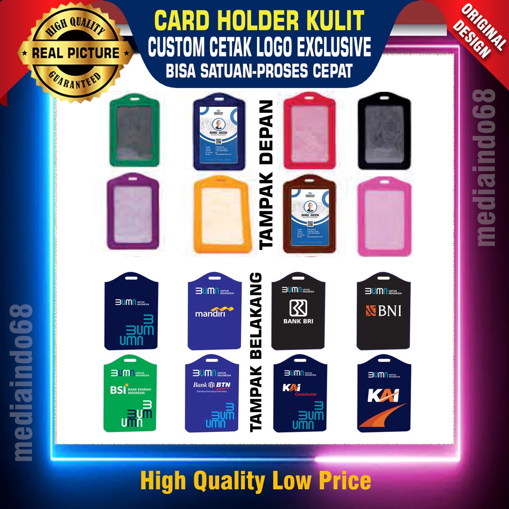 

CUSTOM CETAK LOGO CARD HOLDER KULIT PU
