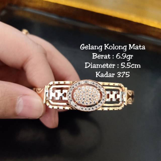Gelang Emas Kolong Motif Mata Berat 6.9gr Kadar 375