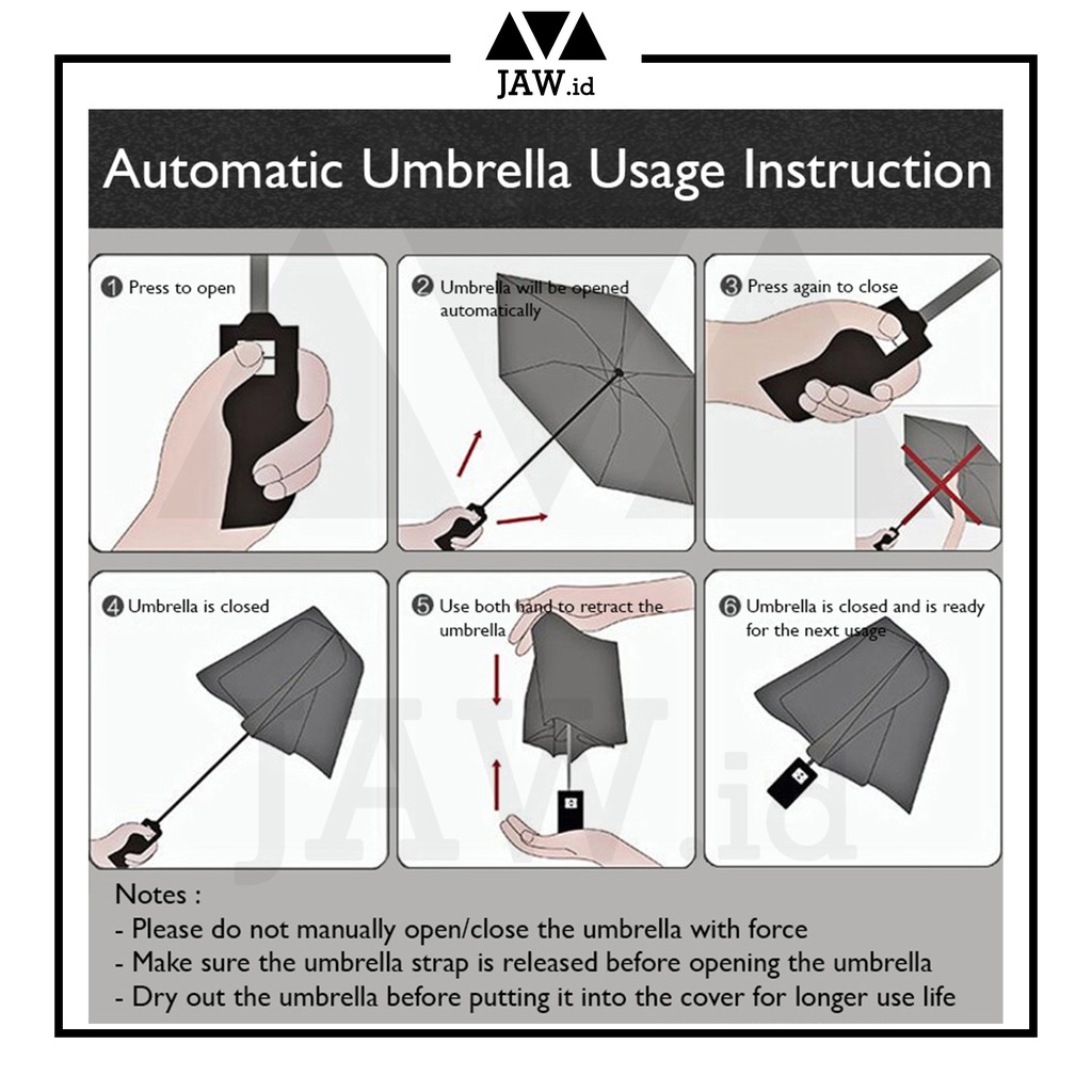 Payung Lipat Otomatis Anti UV / Payung Otomatis Buka Tutup Anti UV - PREMIUM Quality