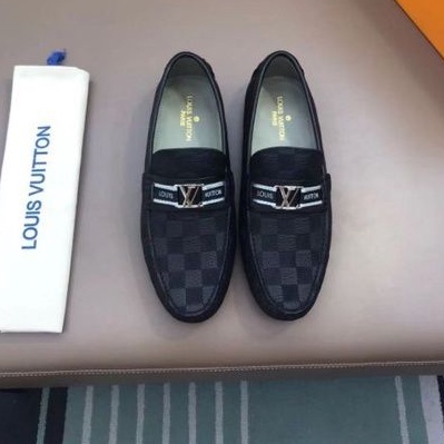 Sepatu lv loafer mirror quality pria casual slip on