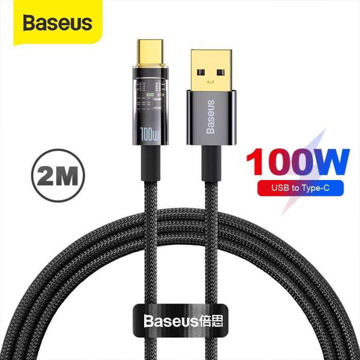 Baseus Cable USB to Type C Poweroff - 100W - Explorer Series - Auto Disconnect - Garansi Resmi 6 Bulan