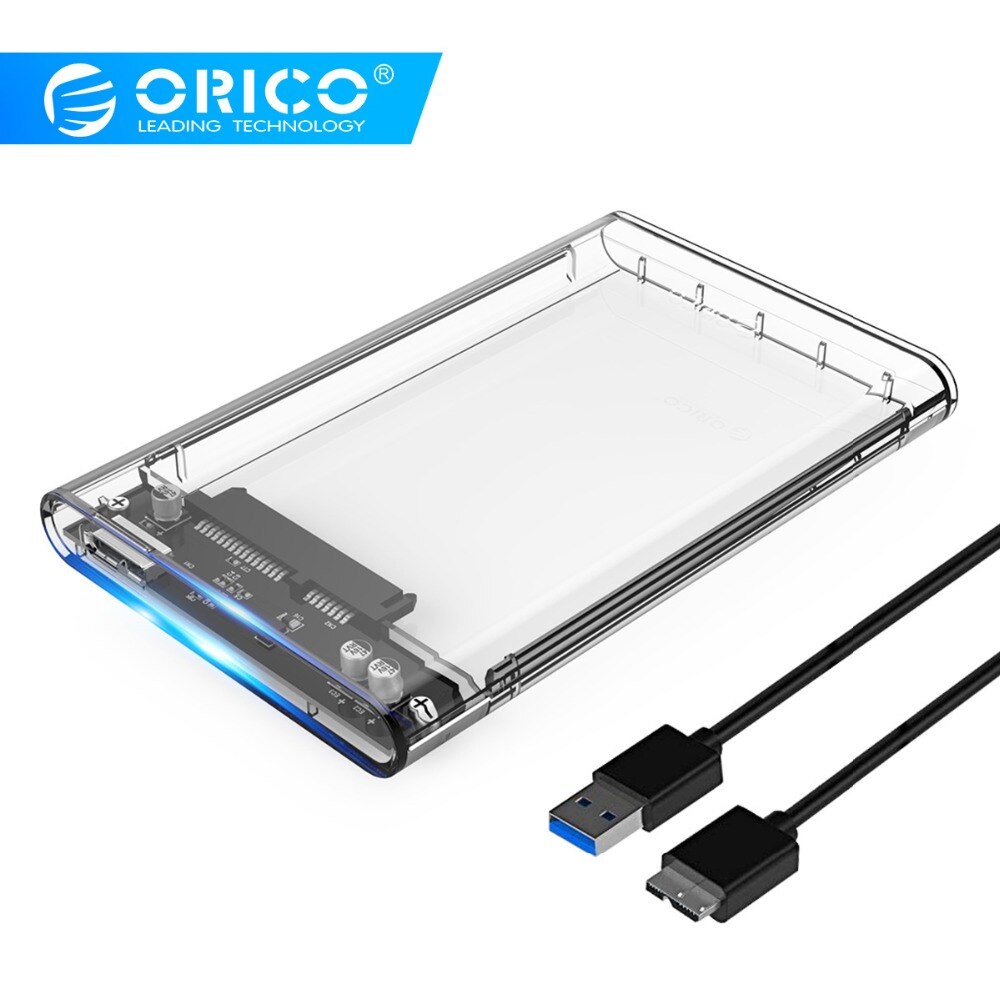 Orico Case Kotak Hardisk HDD SSD 2.5 Inchi Sata Ke USB 3.0 Transparan