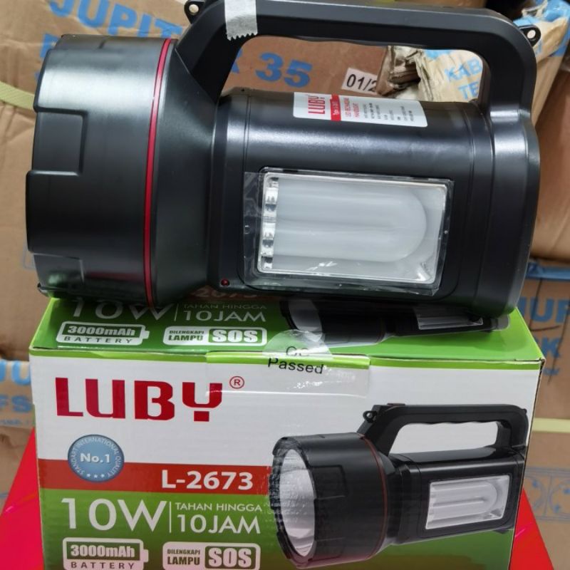 Senter Cas Tenteng + Emergency LUBY 10 Watt L - 2682 / L - 2673 ORIGINAL Produk LUBY