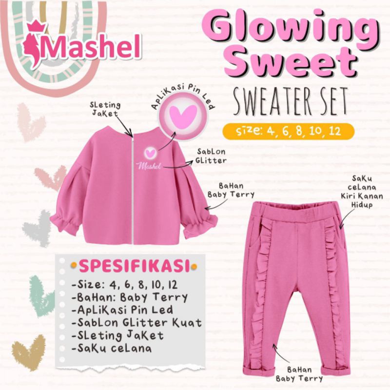 Afsheenastore Setelan Anak Perempuan Sweet Sweater By Mashel