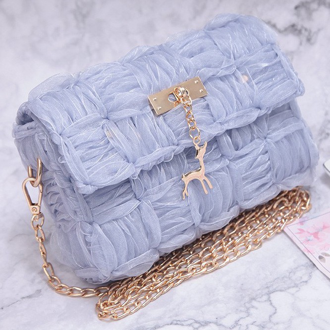 Plastic Canvas DIY Kit Clutch Purse / Tas Tangan Pita Organza Jaring Rajut Sulam