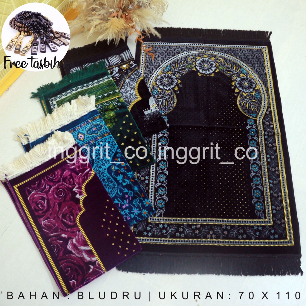 Sajadah Turki Premium spiegel,Bludru tebal dan lembut Uk 70x110cm (dewasa)