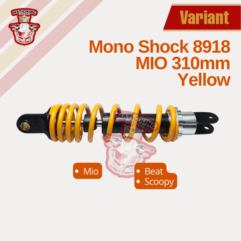 Mono Shockbreaker shock belakang Mio Sporty Smile M3 S Z Freego Gear Fino Soul GT 110 115 SCT-8918 310mm BLACK Scarlet Racing