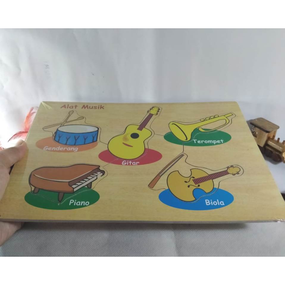 PUZZLE KAYU / MAINAN EDUKASI - PUZZLE GAMBAR ALAT MUSIK. RIENS COLLECTIONS