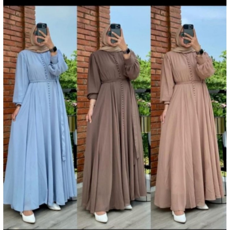 gamis ceruty kancing 1000 terlaris