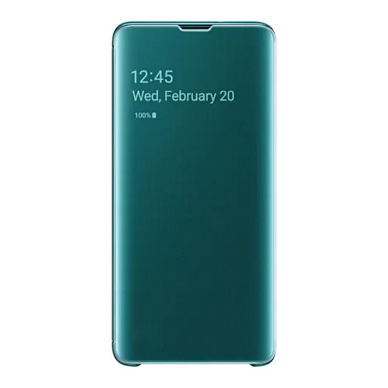 Samsung Galaxy S10 Original Clear View Case Flip Cover Casing Berdiri Kesing Tutup