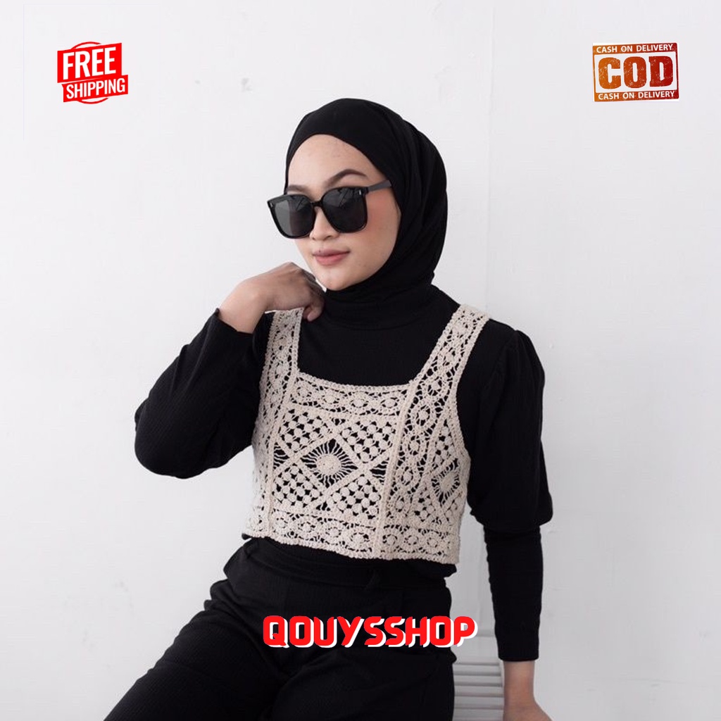 Vest Rajut Crop / Korean Vest / Rompi Rajut Korea