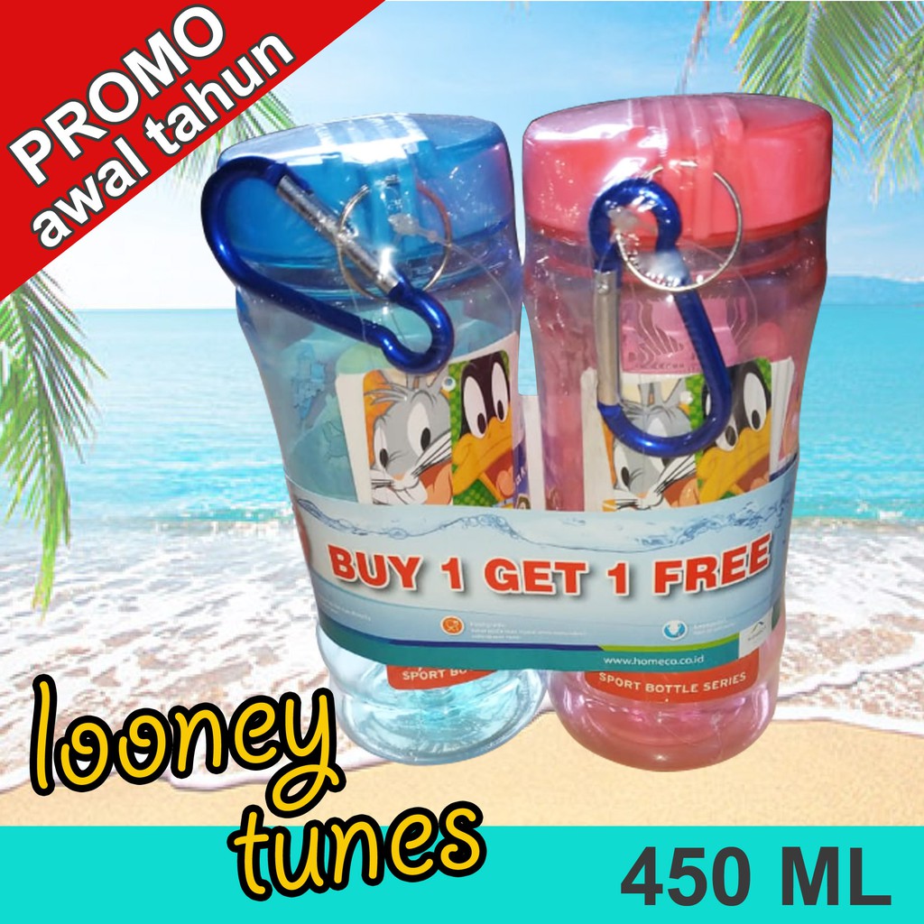 Botol minum anak karakter LOONEY TUNES technoplast anti tumpah  [ BUY 1 GET 1 FREE ]