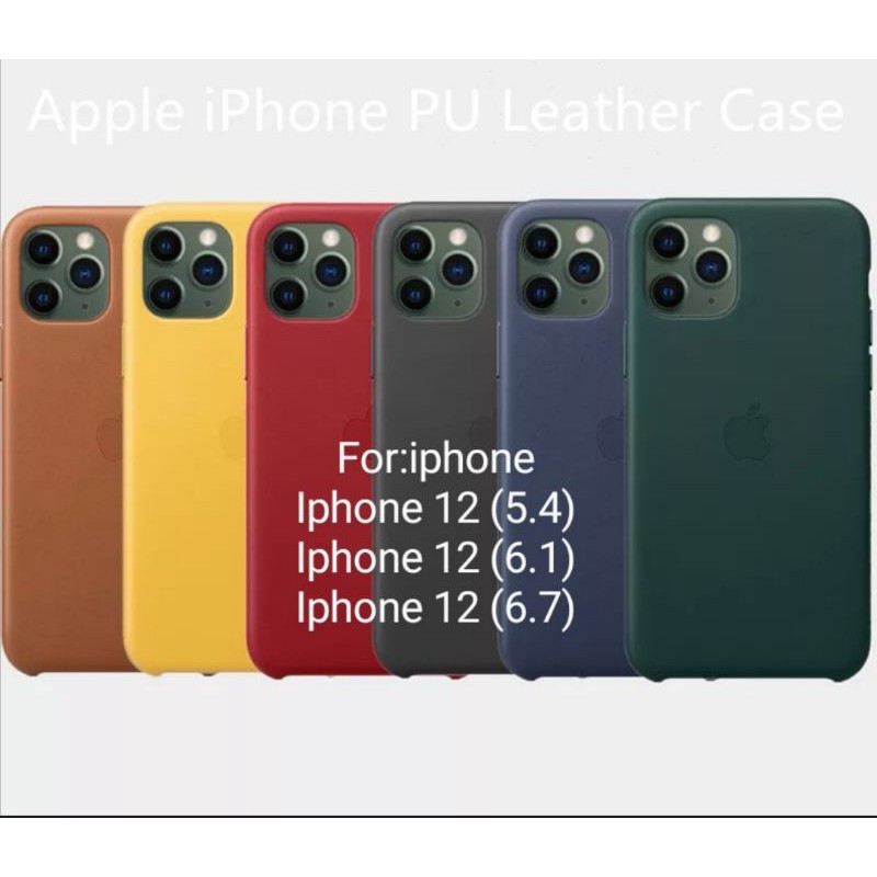 Case Iphone 12pro 12mini 12 Mini Pro Max PU Leather Cover Kulit Casing Hardcase Elegan Warna