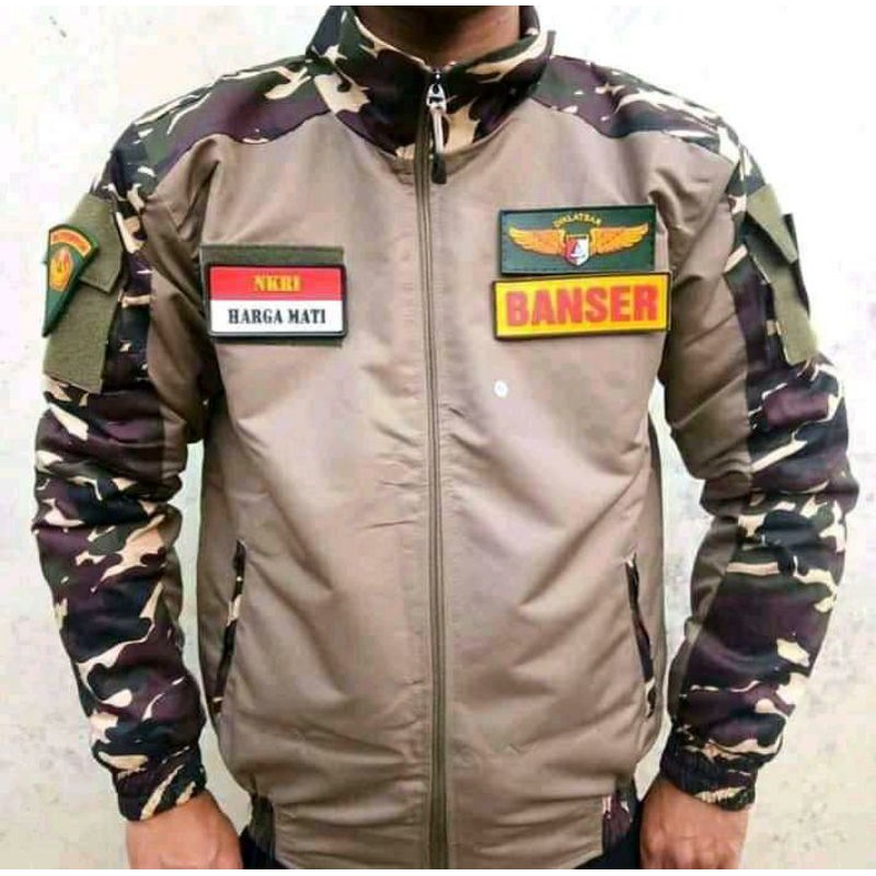 JAKET BANSER BOMBER KOMBINASI DORENG NASIONAL KATUN TWILL ANTI LUNTUR